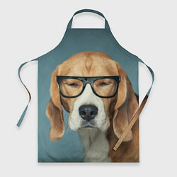 Фартук кулинарный Бигль в очках, цвет: 3D-принт