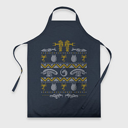 Фартук кулинарный Новогодний свитер Чужой, цвет: 3D-принт