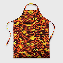 Фартук кулинарный Камуфляж пиксельный: оранжевый/желтый, цвет: 3D-принт