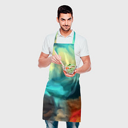 Фартук кулинарный Разноцветная акварель, цвет: 3D-принт — фото 2
