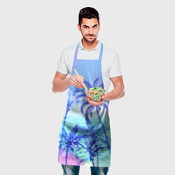 Фартук кулинарный Неоновые пальмы, цвет: 3D-принт — фото 2