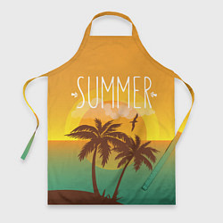 Фартук кулинарный Летний пляж, цвет: 3D-принт