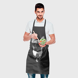 Фартук кулинарный Бульдог в черном, цвет: 3D-принт — фото 2