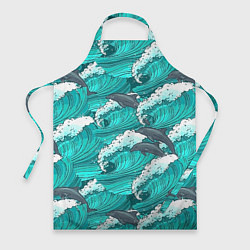 Фартук кулинарный Лазурные дельфины, цвет: 3D-принт