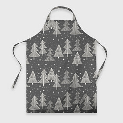 Фартук кулинарный Grey Christmas Trees, цвет: 3D-принт