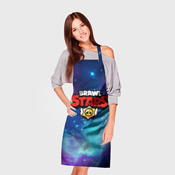 Фартук кулинарный BRAWL STARS лого в космосе, цвет: 3D-принт — фото 2