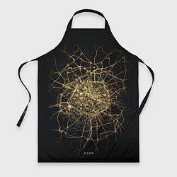 Фартук кулинарный Ночная карта Парижа, цвет: 3D-принт