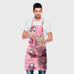 Фартук кулинарный Among Us - Розовый цвет, цвет: 3D-принт — фото 2