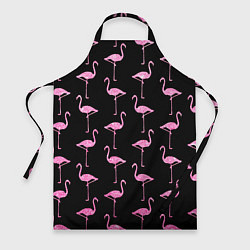 Фартук кулинарный Фламинго Чёрная, цвет: 3D-принт
