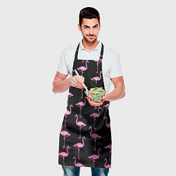Фартук кулинарный Фламинго Чёрная, цвет: 3D-принт — фото 2