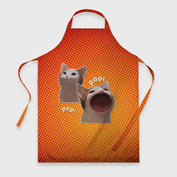 Фартук кулинарный Cat Pop Мем, цвет: 3D-принт