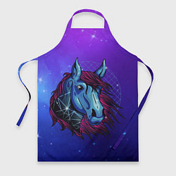 Фартук кулинарный Retrowave Neon Horse, цвет: 3D-принт