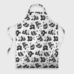 Фартук кулинарный Акварельные панды паттерн, цвет: 3D-принт