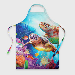 Фартук кулинарный Морские черепахи, цвет: 3D-принт
