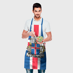 Фартук кулинарный Флаг и Герб Исландии, цвет: 3D-принт — фото 2