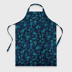 Фартук кулинарный Синий полигональный паттерн, цвет: 3D-принт
