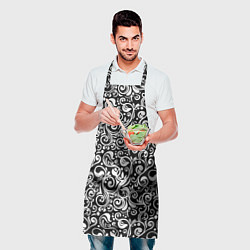 Фартук кулинарный Черно-белая роспись, цвет: 3D-принт — фото 2