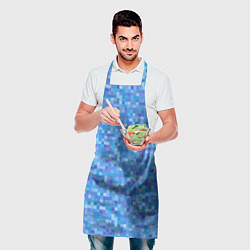 Фартук кулинарный Голубая пиксель абстракция, цвет: 3D-принт — фото 2