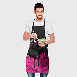 Фартук кулинарный Игра в кальмара: Логотип, цвет: 3D-принт — фото 2