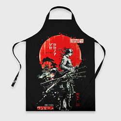 Фартук кулинарный Ван пис зоро самурай на черном фоне, цвет: 3D-принт