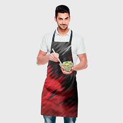 Фартук кулинарный ЧЁРНО КРАСНЫЕ КРАСКИ RED BLACK STRIPES, цвет: 3D-принт — фото 2