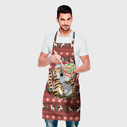 Фартук кулинарный Рождественский удивленный тигр, цвет: 3D-принт — фото 2