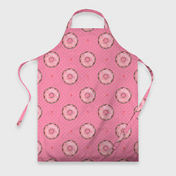 Фартук кулинарный Розовые пончики паттерн, цвет: 3D-принт