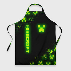 Фартук кулинарный MINECRAFT NEON LOGO CREEPER, цвет: 3D-принт