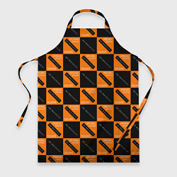 Фартук кулинарный Black Orange Squares, цвет: 3D-принт