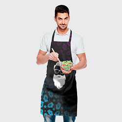 Фартук кулинарный Новогодний Санта Хипстер, цвет: 3D-принт — фото 2