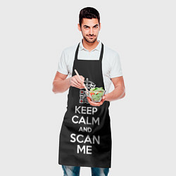 Фартук кулинарный Keep calm and scan me: fuck off, цвет: 3D-принт — фото 2