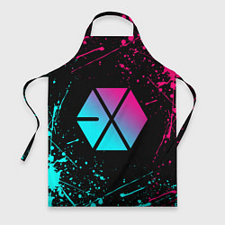 Фартук EXO BAND NEON LOGO НЕОНОВЫЕ БРЫЗГИ КРАСОК