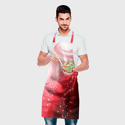Фартук кулинарный Красная космическая спираль, цвет: 3D-принт — фото 2