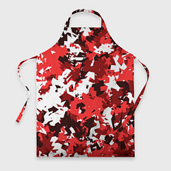 Фартук кулинарный Красно-белый камуфляж, цвет: 3D-принт