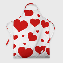 Фартук кулинарный Красные сердечки Heart, цвет: 3D-принт