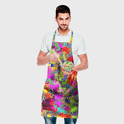Фартук кулинарный Пиксельный камуфляж Токсик, цвет: 3D-принт — фото 2