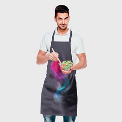 Фартук кулинарный Медуза Градиент Неон, цвет: 3D-принт — фото 2