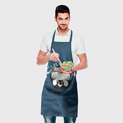 Фартук кулинарный Cuphead, Mugman and devil, цвет: 3D-принт — фото 2