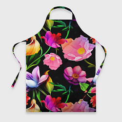Фартук кулинарный Цветочный узор Floral pattern, цвет: 3D-принт