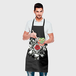 Фартук кулинарный RHCP Logo Red Rose, цвет: 3D-принт — фото 2