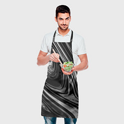 Фартук кулинарный Черно-белый мрамор, цвет: 3D-принт — фото 2