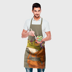 Фартук кулинарный Лягуха в наушниках, цвет: 3D-принт — фото 2