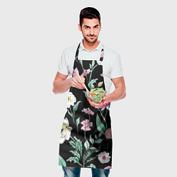 Фартук кулинарный Цветы Нарисованные от Руки, цвет: 3D-принт — фото 2