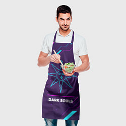 Фартук кулинарный Символ Dark Souls Sun в неоновых цветах на темном, цвет: 3D-принт — фото 2