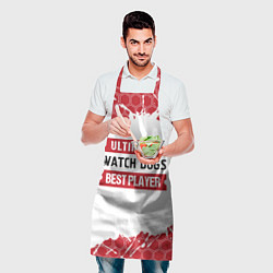Фартук кулинарный Watch Dogs: красные таблички Best Player и Ultimat, цвет: 3D-принт — фото 2
