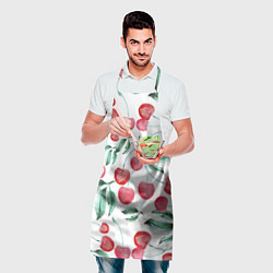 Фартук кулинарный Вишня Нарисованная Акварелью, цвет: 3D-принт — фото 2