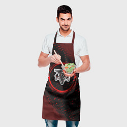 Фартук кулинарный Символ GTA и краска вокруг на темном фоне, цвет: 3D-принт — фото 2