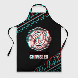 Фартук кулинарный Значок Chrysler в стиле Glitch на темном фоне, цвет: 3D-принт