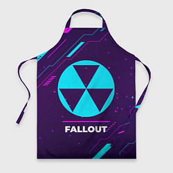 Фартук кулинарный Символ Fallout в неоновых цветах на темном фоне, цвет: 3D-принт