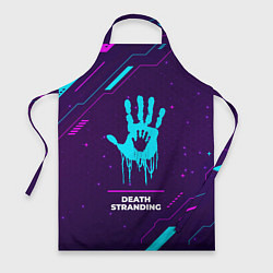 Фартук кулинарный Символ Death Stranding в неоновых цветах на темном, цвет: 3D-принт
